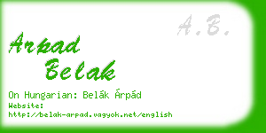 arpad belak business card